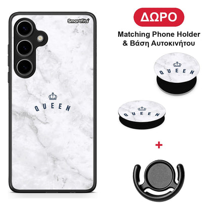 Marble Queen - Samsung Galaxy S24 Plus θήκη + Δώρο Phone Holder & Βάση Αυτοκινήτου