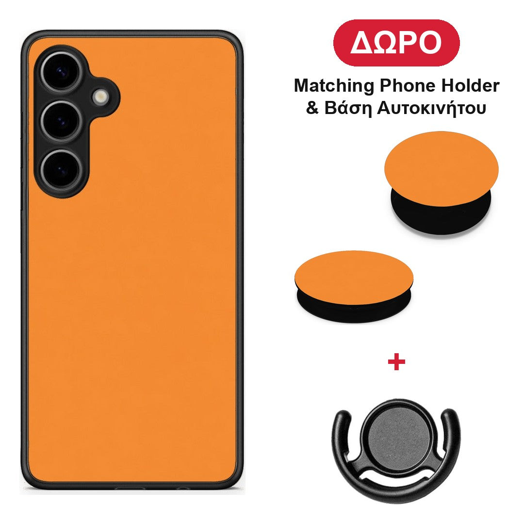 Tangerine Orange - Samsung Galaxy S24 Plus θήκη + Δώρο Phone Holder & Βάση Αυτοκινήτου