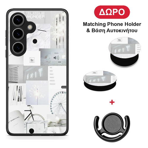 Collage Make Me Wonder - Samsung Galaxy S25 θήκη + Δώρο Phone Holder & Βάση Αυτοκινήτου
