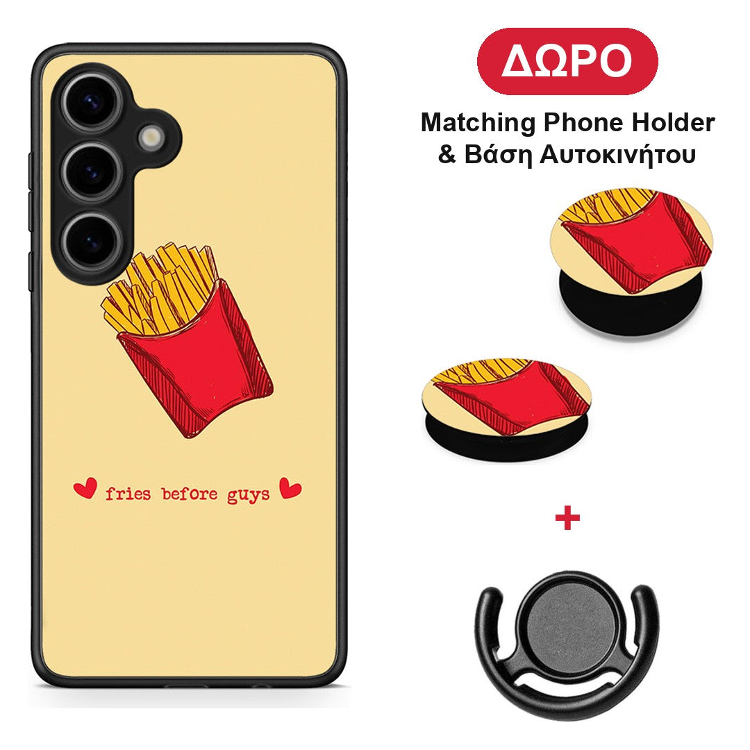 Fries Before Guys - Samsung Galaxy S25 θήκη + Δώρο Phone Holder & Βάση Αυτοκινήτου