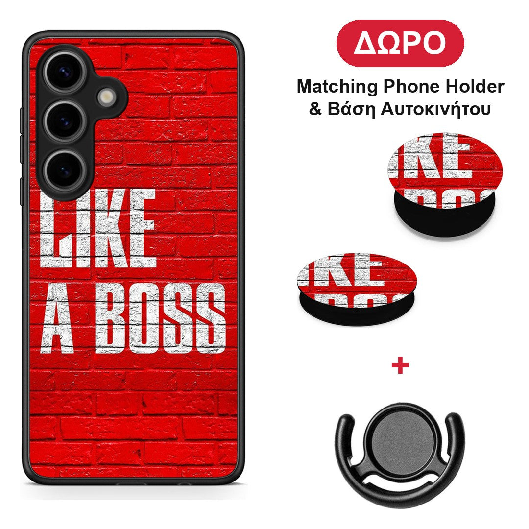 Like A Boss - Samsung Galaxy S25 θήκη + Δώρο Phone Holder & Βάση Αυτοκινήτου