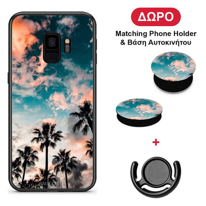 Summer Sky - Samsung Galaxy S9 θήκη + Δώρο Phone Holder & Βάση Αυτοκινήτου
