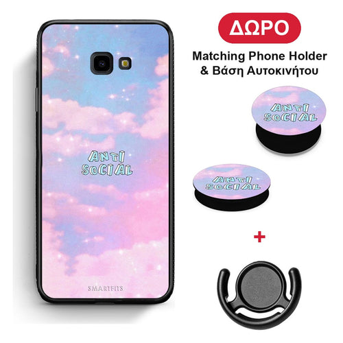 Anti Social - Samsung Galaxy J4+ θήκη + Δώρο Phone Holder & Βάση Αυτοκινήτου