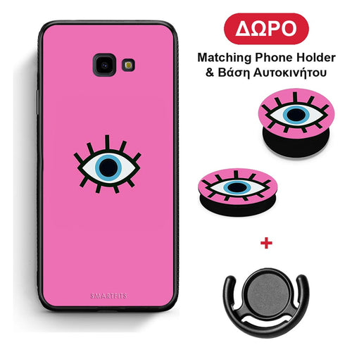 Blue Eye Pink - Samsung Galaxy J4+ θήκη + Δώρο Phone Holder & Βάση Αυτοκινήτου