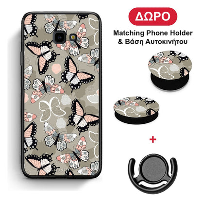 Boho Butterflies - Samsung Galaxy J4+ θήκη + Δώρο Phone Holder & Βάση Αυτοκινήτου