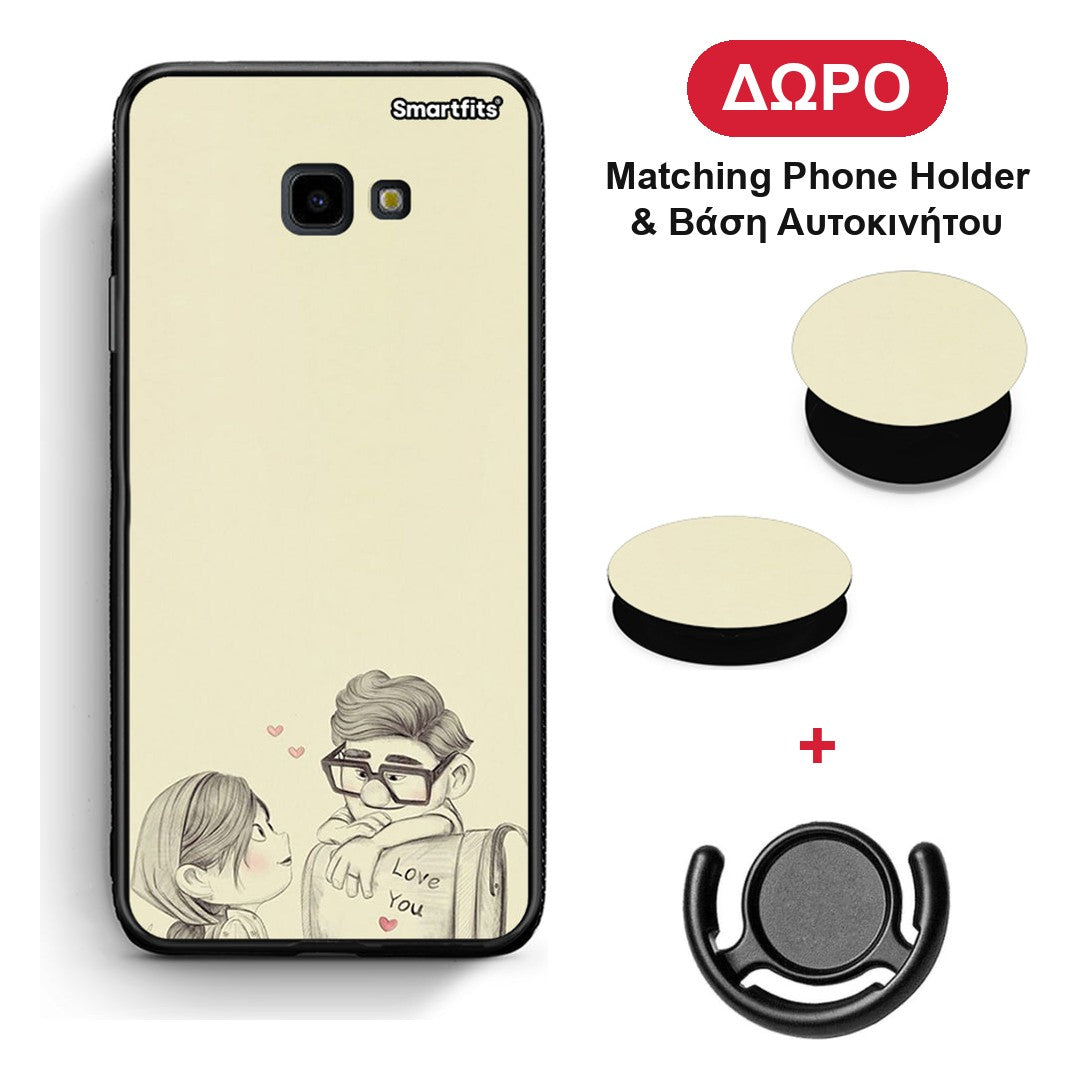 Carl And Ellie - Samsung Galaxy J4+ θήκη + Δώρο Phone Holder & Βάση Αυτοκινήτου