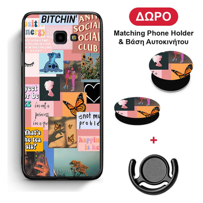 Collage Bitchin - Samsung Galaxy J4+ θήκη + Δώρο Phone Holder & Βάση Αυτοκινήτου