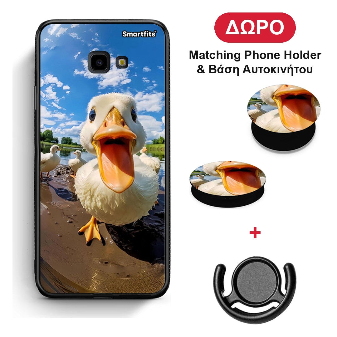 Duck Face - Samsung Galaxy J4+ θήκη + Δώρο Phone Holder & Βάση Αυτοκινήτου