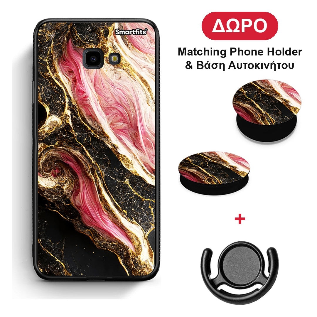 Glamorous Pink Marble - Samsung Galaxy J4+ θήκη + Δώρο Phone Holder & Βάση Αυτοκινήτου