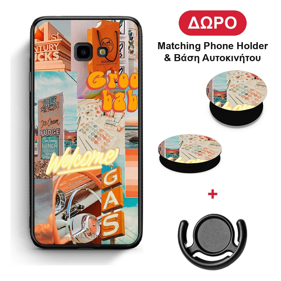 Groovy Babe - Samsung Galaxy J4+ θήκη + Δώρο Phone Holder & Βάση Αυτοκινήτου