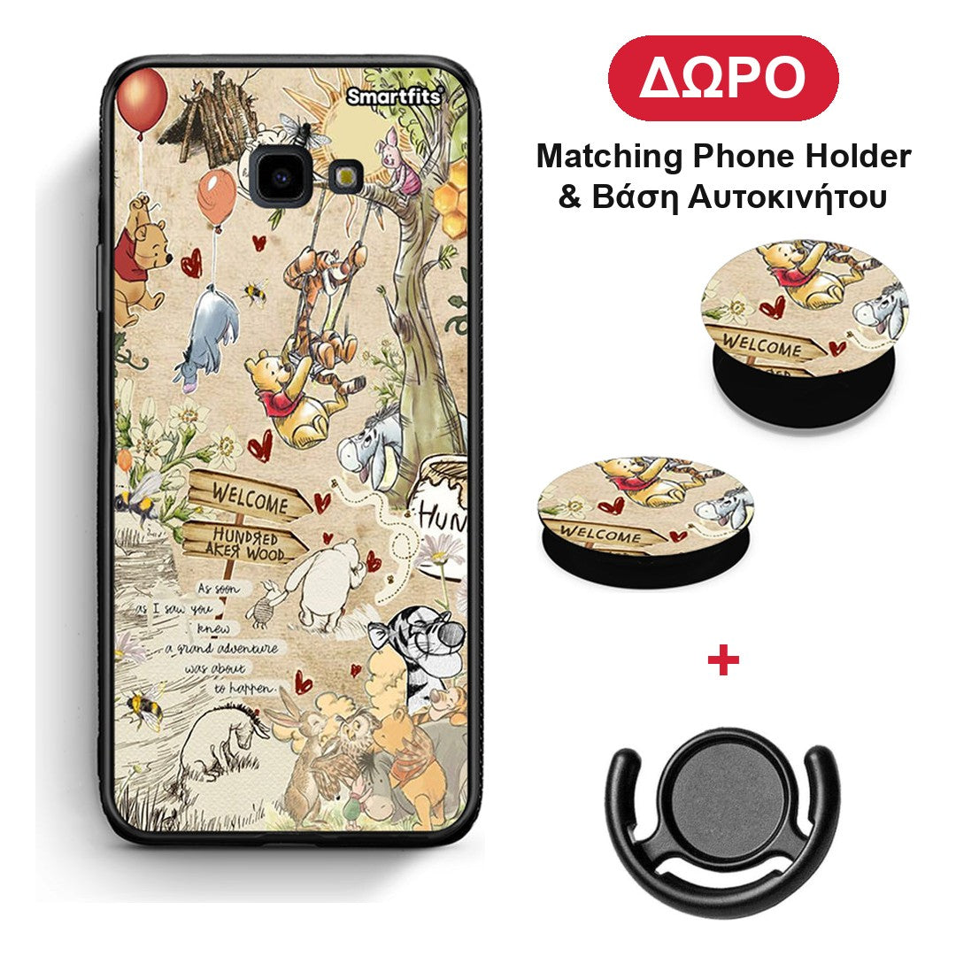 Happy Friends - Samsung Galaxy J4+ θήκη + Δώρο Phone Holder & Βάση Αυτοκινήτου