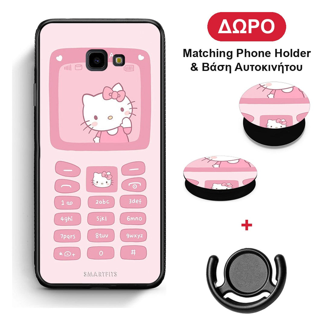 Hello Kitten - Samsung Galaxy J4+ θήκη + Δώρο Phone Holder & Βάση Αυτοκινήτου