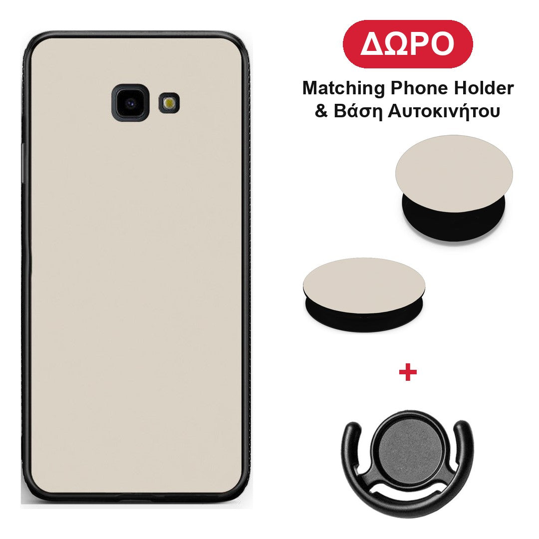 Ivory Beige - Samsung Galaxy J4+ θήκη + Δώρο Phone Holder & Βάση Αυτοκινήτου