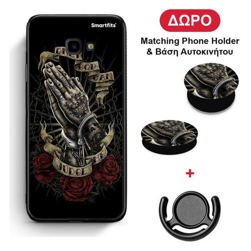 Judge By God - Samsung Galaxy J4+ θήκη + Δώρο Phone Holder & Βάση Αυτοκινήτου