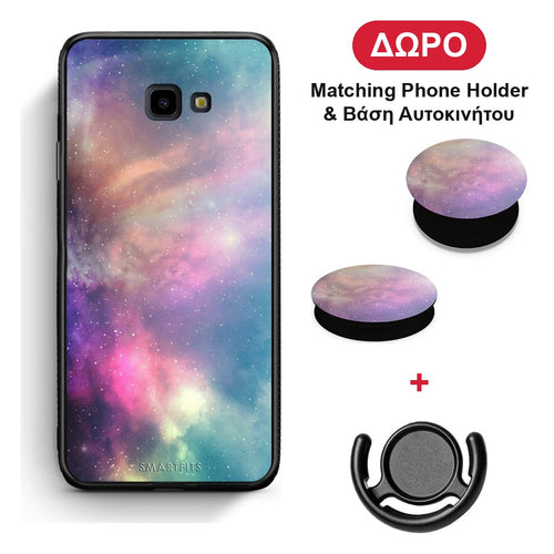 Galactic Rainbow - Samsung Galaxy J4+ θήκη + Δώρο Phone Holder & Βάση Αυτοκινήτου