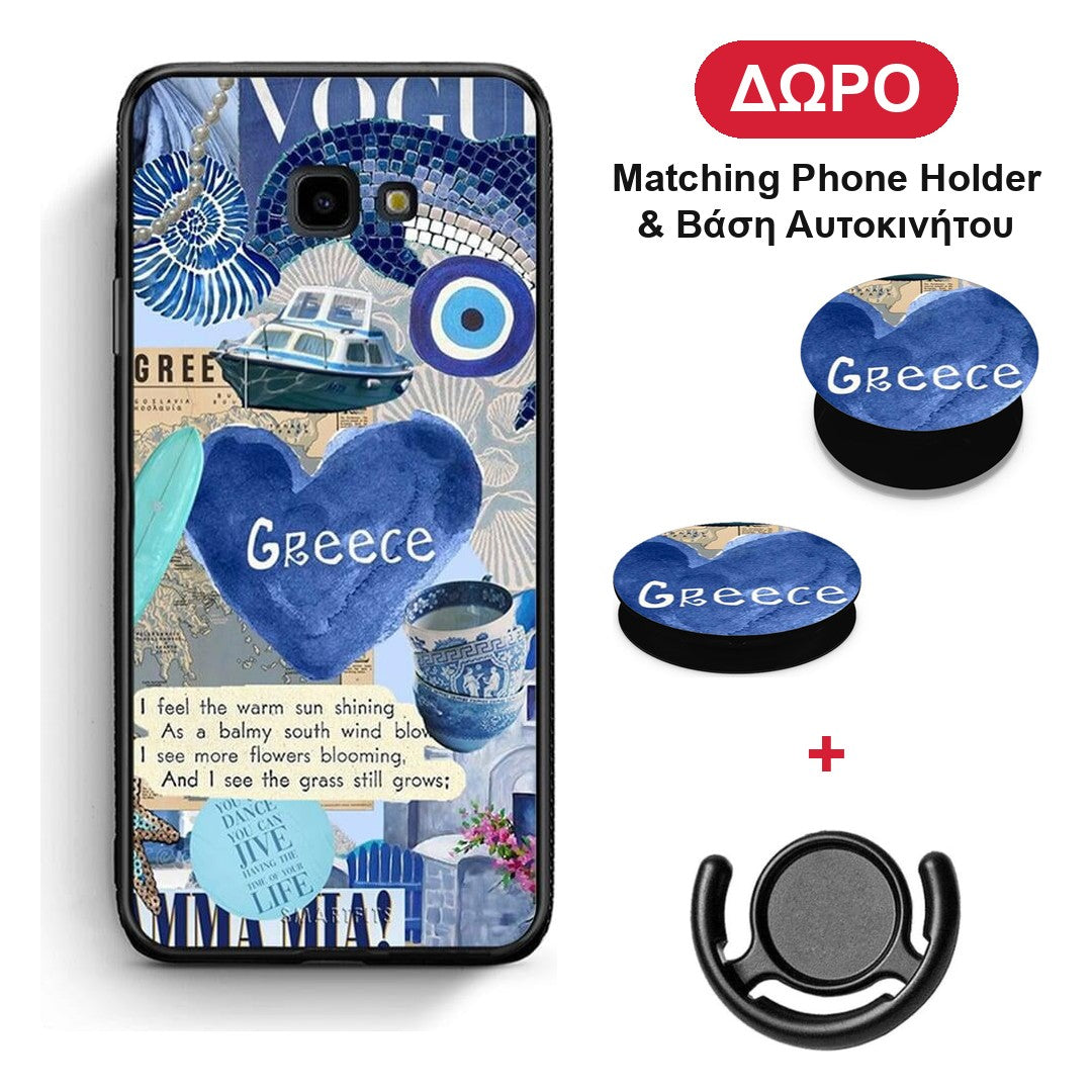 Summer In Greece - Samsung Galaxy J4+ θήκη + Δώρο Phone Holder & Βάση Αυτοκινήτου