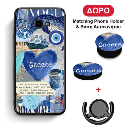 Summer In Greece - Samsung Galaxy J4+ θήκη + Δώρο Phone Holder & Βάση Αυτοκινήτου