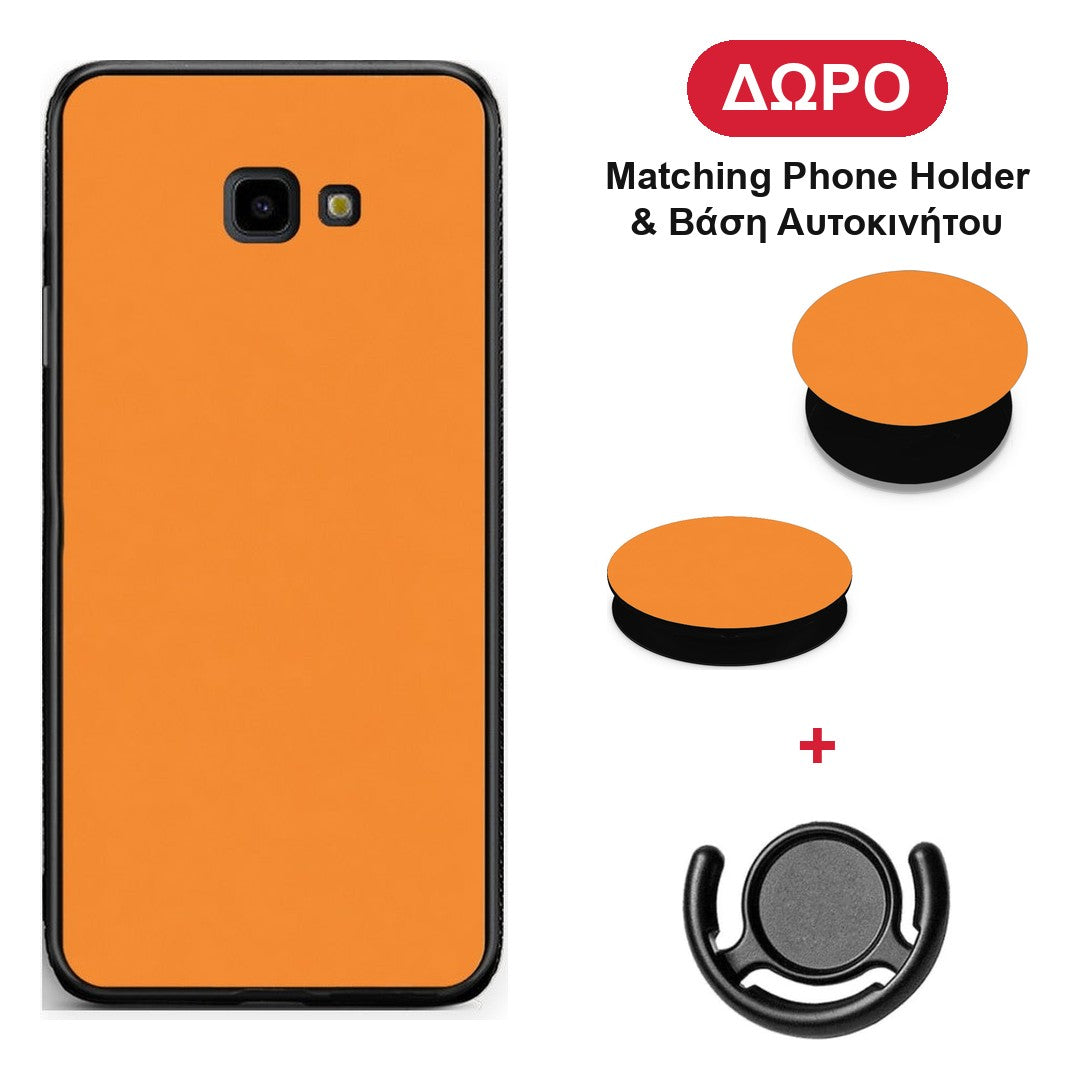 Tangerine Orange - Samsung Galaxy J4+ θήκη + Δώρο Phone Holder & Βάση Αυτοκινήτου