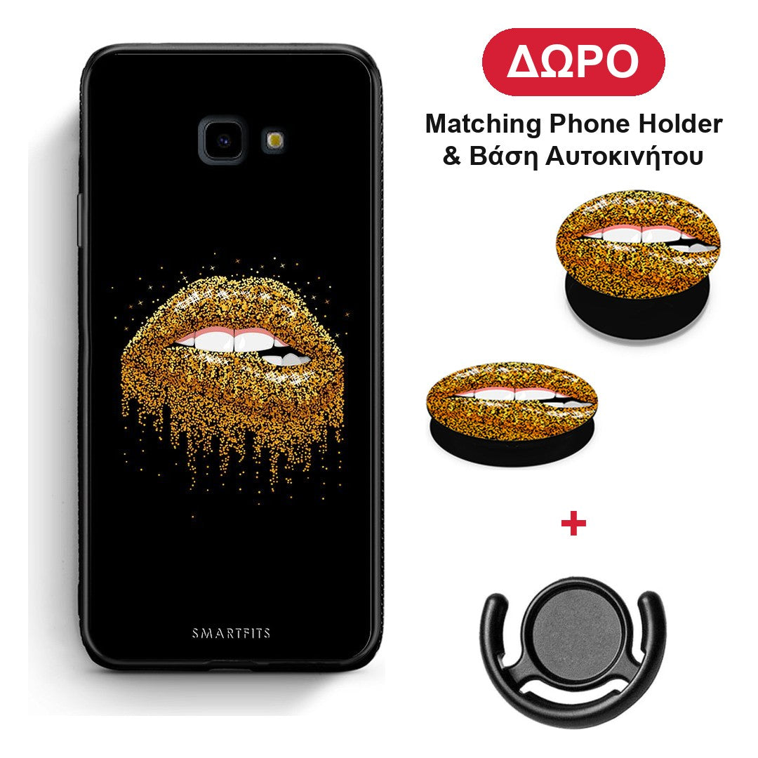 Valentine Golden - Samsung Galaxy J4+ θήκη + Δώρο Phone Holder & Βάση Αυτοκινήτου