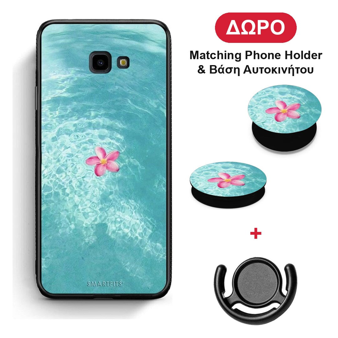 Water Flower - Samsung Galaxy J4+ θήκη + Δώρο Phone Holder & Βάση Αυτοκινήτου