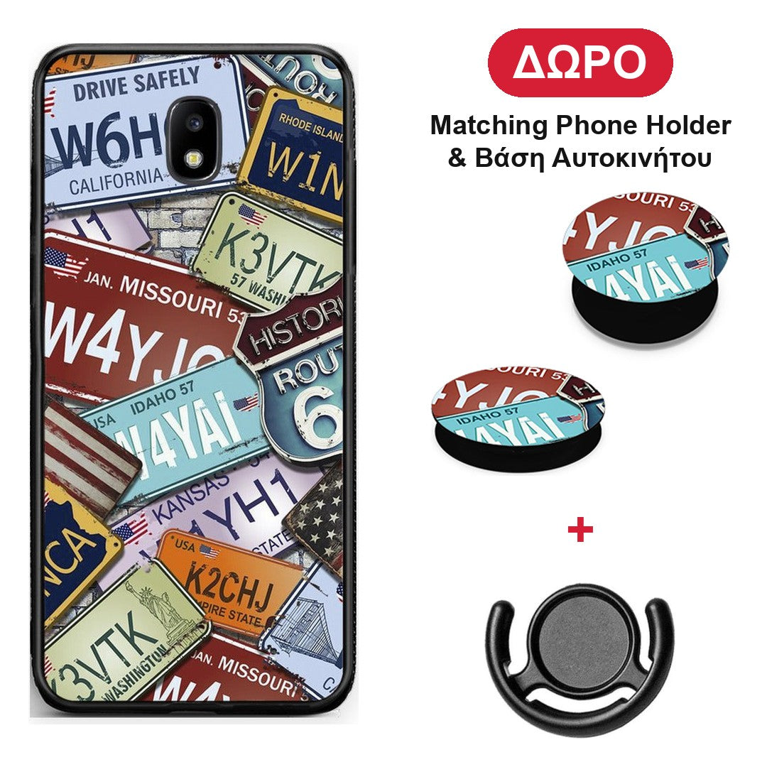 Car Plates - Samsung Galaxy J5 2017 θήκη + Δώρο Phone Holder & Βάση Αυτοκινήτου