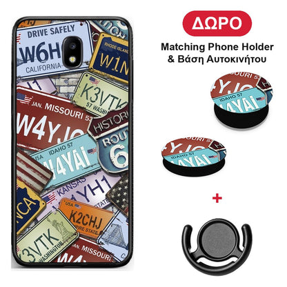 Car Plates - Samsung Galaxy J5 2017 θήκη + Δώρο Phone Holder & Βάση Αυτοκινήτου