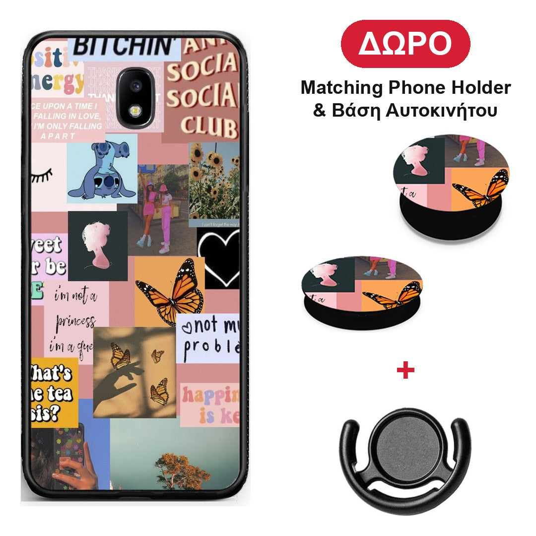 Collage Bitchin - Samsung Galaxy J5 2017 θήκη + Δώρο Phone Holder & Βάση Αυτοκινήτου
