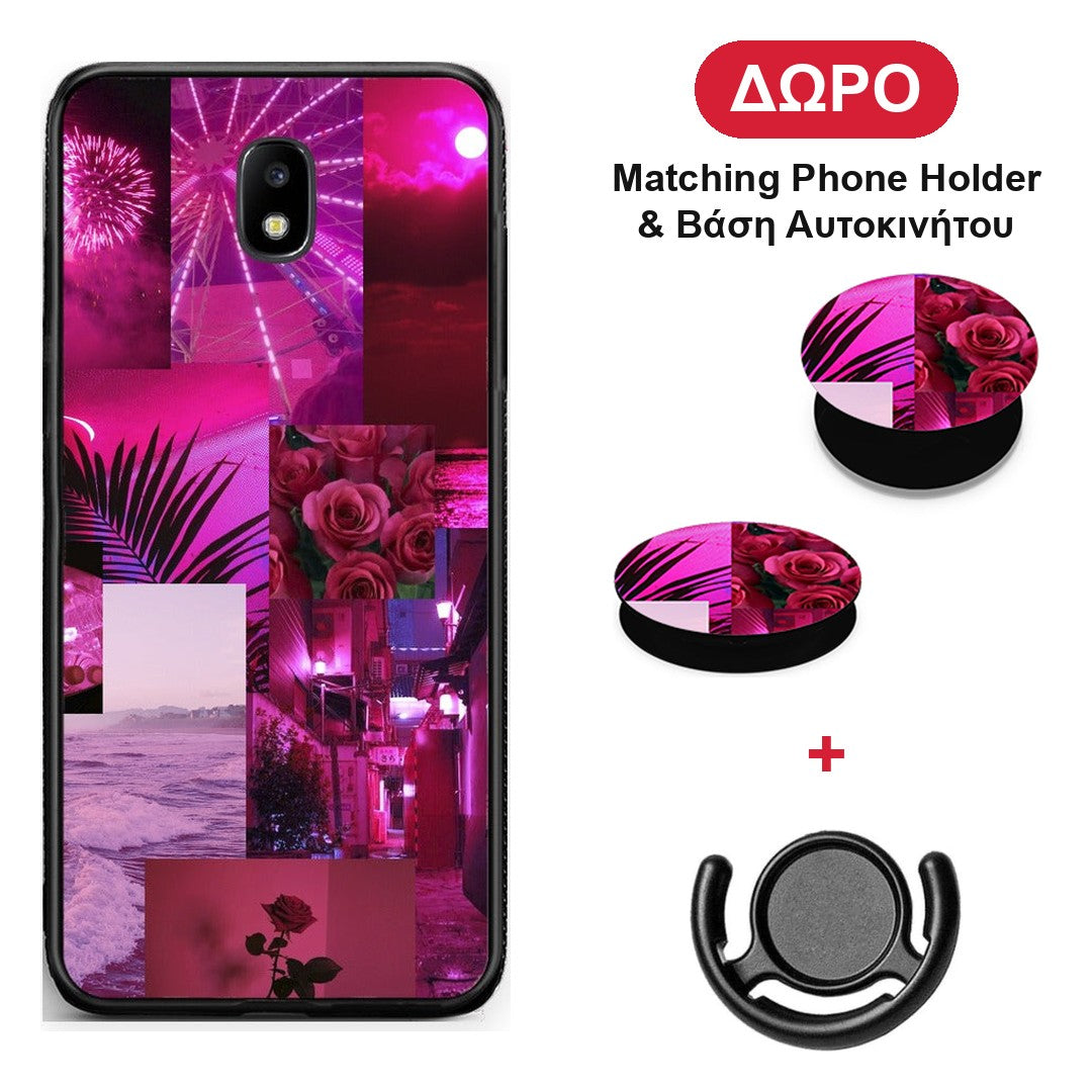 Collage Red Roses - Samsung Galaxy J5 2017 θήκη + Δώρο Phone Holder & Βάση Αυτοκινήτου