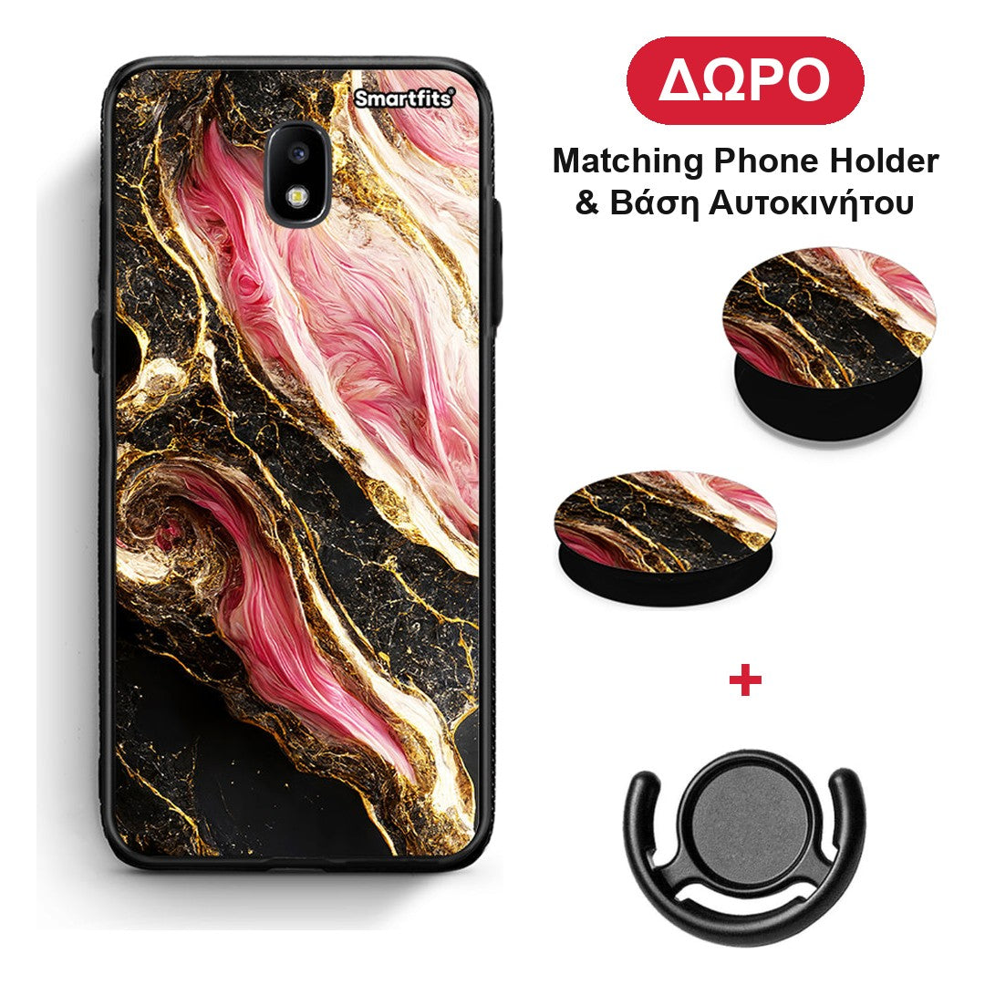 Glamorous Pink Marble - Samsung Galaxy J5 2017 θήκη + Δώρο Phone Holder & Βάση Αυτοκινήτου