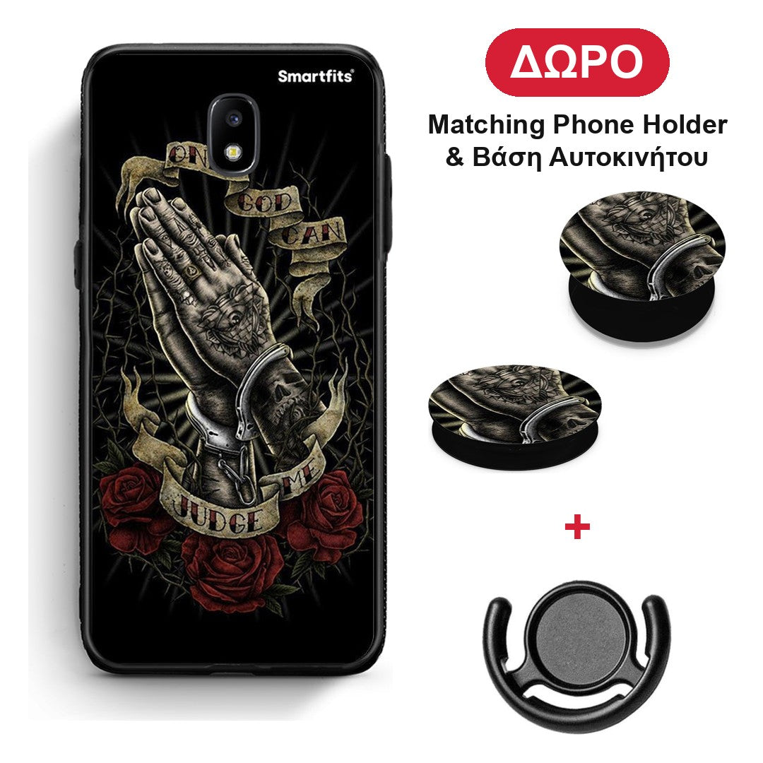 Judge By God - Samsung Galaxy J5 2017 θήκη + Δώρο Phone Holder & Βάση Αυτοκινήτου