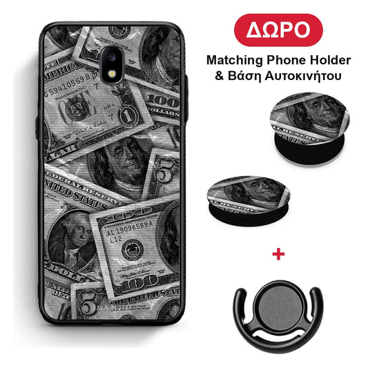 Money Dollars - Samsung Galaxy J5 2017 θήκη + Δώρο Phone Holder & Βάση Αυτοκινήτου