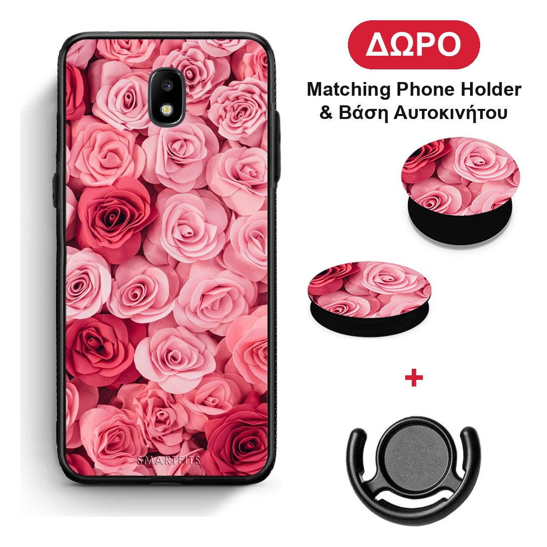 Valentine RoseGarden - Samsung Galaxy J5 2017 θήκη + Δώρο Phone Holder & Βάση Αυτοκινήτου