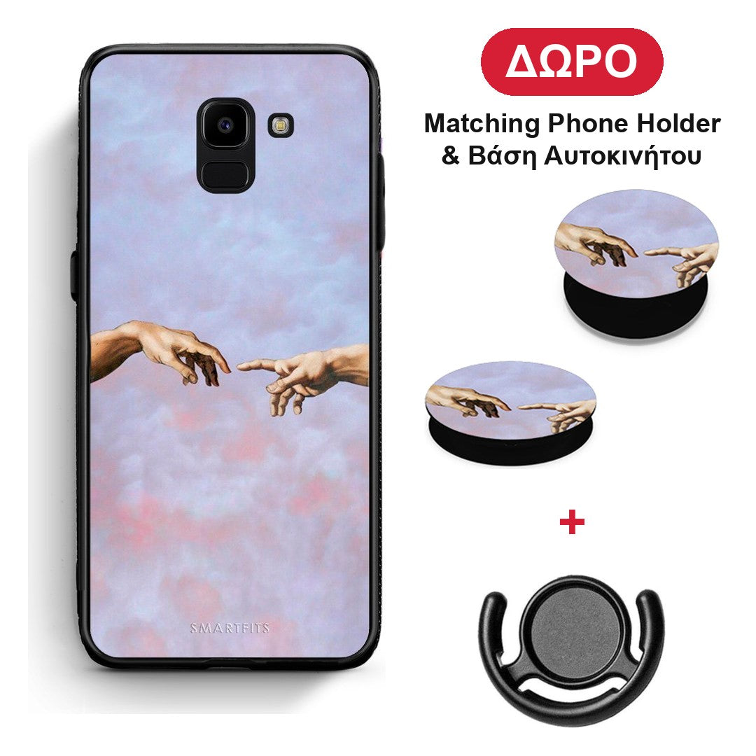 Adam Hand - Samsung Galaxy J6 θήκη + Δώρο Phone Holder & Βάση Αυτοκινήτου