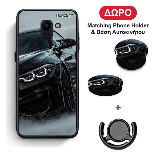 Black BMW - Samsung Galaxy J6 θήκη + Δώρο Phone Holder & Βάση Αυτοκινήτου