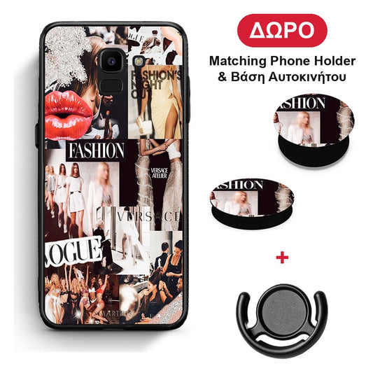 Collage Fashion - Samsung Galaxy J6 θήκη + Δώρο Phone Holder & Βάση Αυτοκινήτου