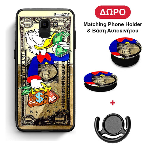 Duck Money - Samsung Galaxy J6 θήκη + Δώρο Phone Holder & Βάση Αυτοκινήτου