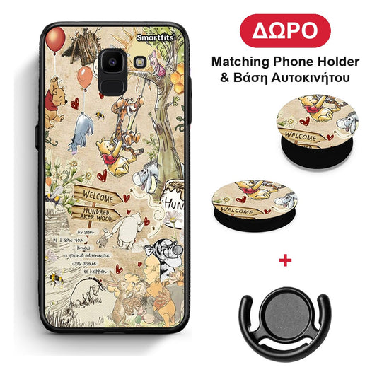 Happy Friends - Samsung Galaxy J6 θήκη + Δώρο Phone Holder & Βάση Αυτοκινήτου