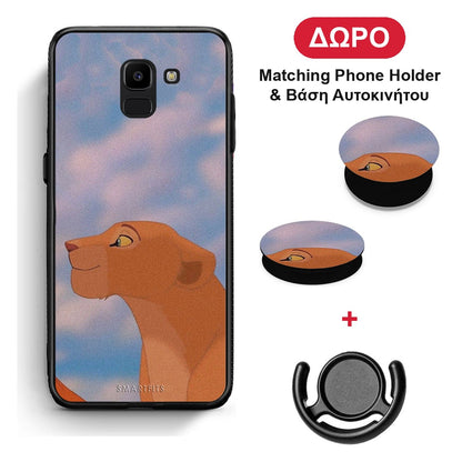 Lion Love 2 - Samsung Galaxy J6 θήκη + Δώρο Phone Holder & Βάση Αυτοκινήτου