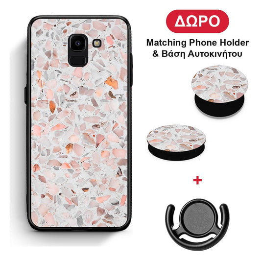 Marble Terrazzo - Samsung Galaxy J6 θήκη + Δώρο Phone Holder & Βάση Αυτοκινήτου