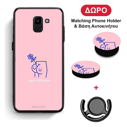 Nice Day - Samsung Galaxy J6 θήκη + Δώρο Phone Holder & Βάση Αυτοκινήτου