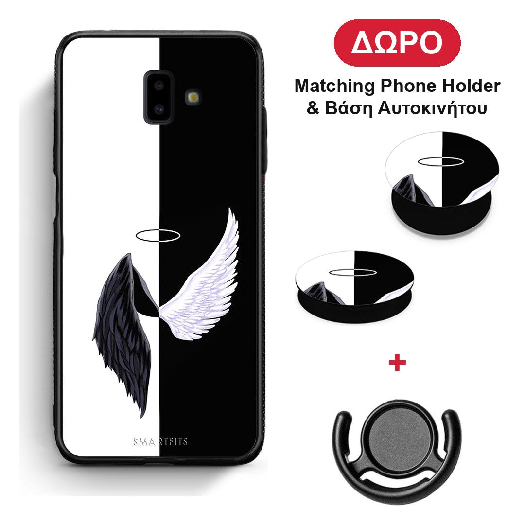 Angels Demons - Samsung Galaxy J6+ θήκη + Δώρο Phone Holder & Βάση Αυτοκινήτου