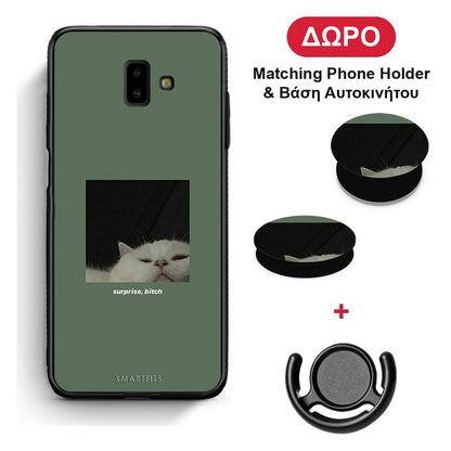 Bitch Surprise - Samsung Galaxy J6+ θήκη + Δώρο Phone Holder & Βάση Αυτοκινήτου
