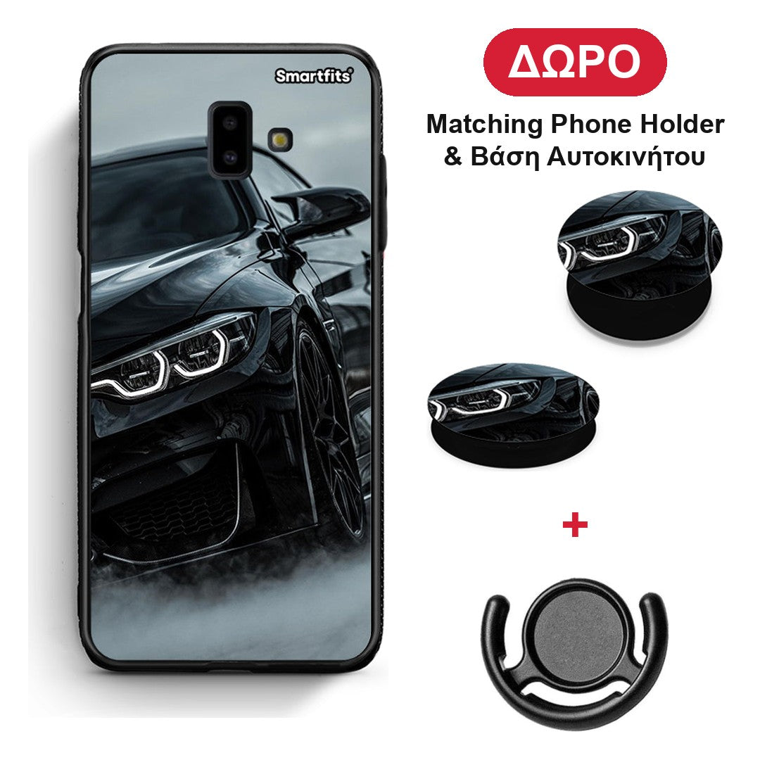 Black BMW - Samsung Galaxy J6+ θήκη + Δώρο Phone Holder & Βάση Αυτοκινήτου