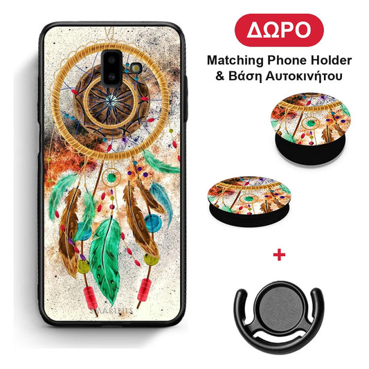 Boho DreamCatcher - Samsung Galaxy J6+ θήκη + Δώρο Phone Holder & Βάση Αυτοκινήτου
