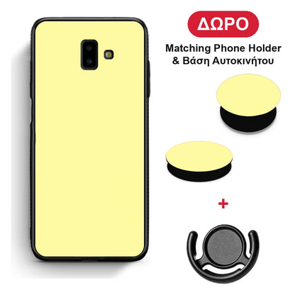 Butter Yellow - Samsung Galaxy J6+ θήκη + Δώρο Phone Holder & Βάση Αυτοκινήτου