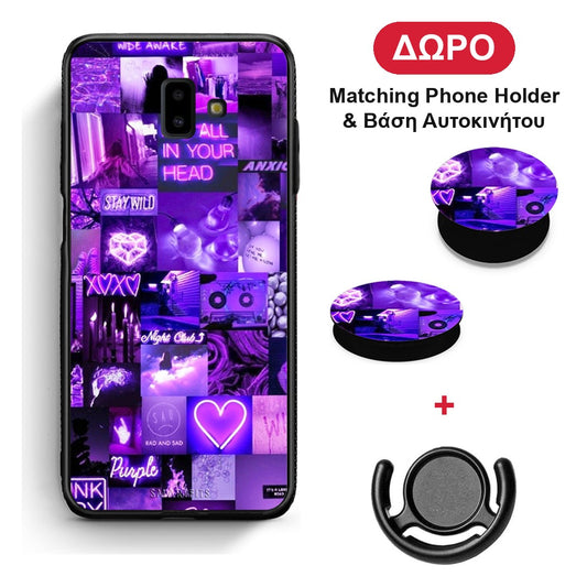 Collage Stay Wild - Samsung Galaxy J6+ θήκη + Δώρο Phone Holder & Βάση Αυτοκινήτου