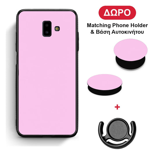 Cotton Candy Pink - Samsung Galaxy J6+ θήκη + Δώρο Phone Holder & Βάση Αυτοκινήτου