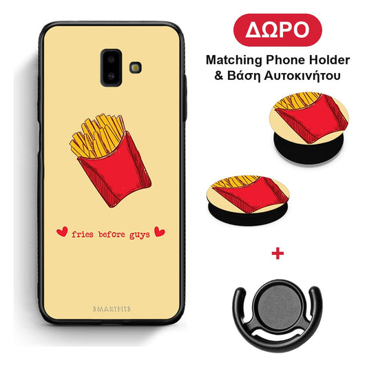 Fries Before Guys - Samsung Galaxy J6+ θήκη + Δώρο Phone Holder & Βάση Αυτοκινήτου