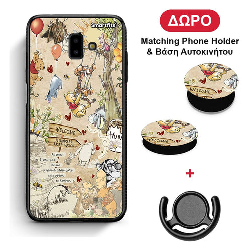 Happy Friends - Samsung Galaxy J6+ θήκη + Δώρο Phone Holder & Βάση Αυτοκινήτου