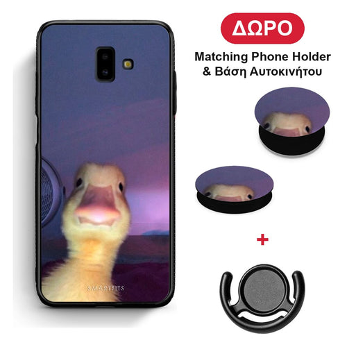 Meme Duck - Samsung Galaxy J6+ θήκη + Δώρο Phone Holder & Βάση Αυτοκινήτου